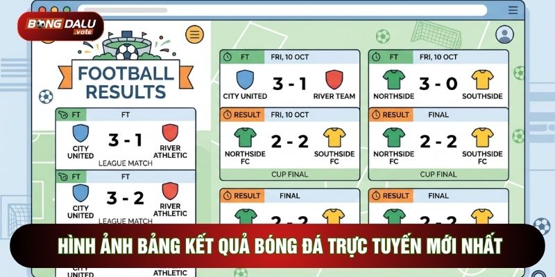 Hình ảnh bảng kết quả bóng đá trực tuyến mới nhất