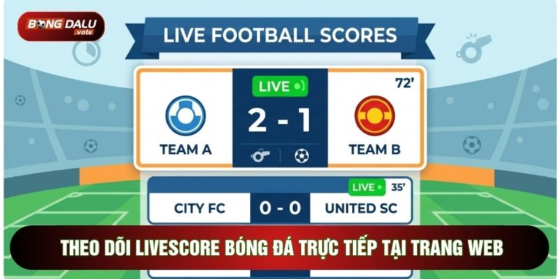 Theo dõi livescore bóng đá trực tiếp tại trang web